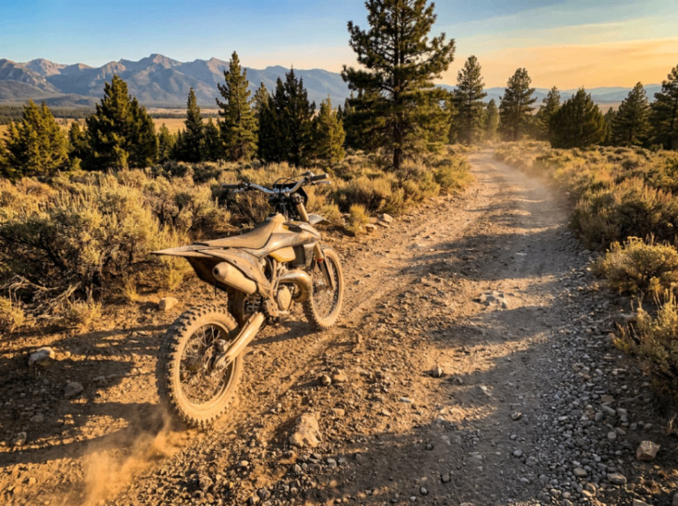 Dirt bike on adventure trail
